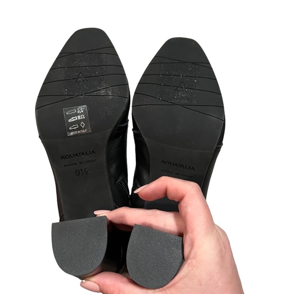 NEW NWOB Aquatalia Fawne Leather Ankle Boots Black - Picture 9 of 12